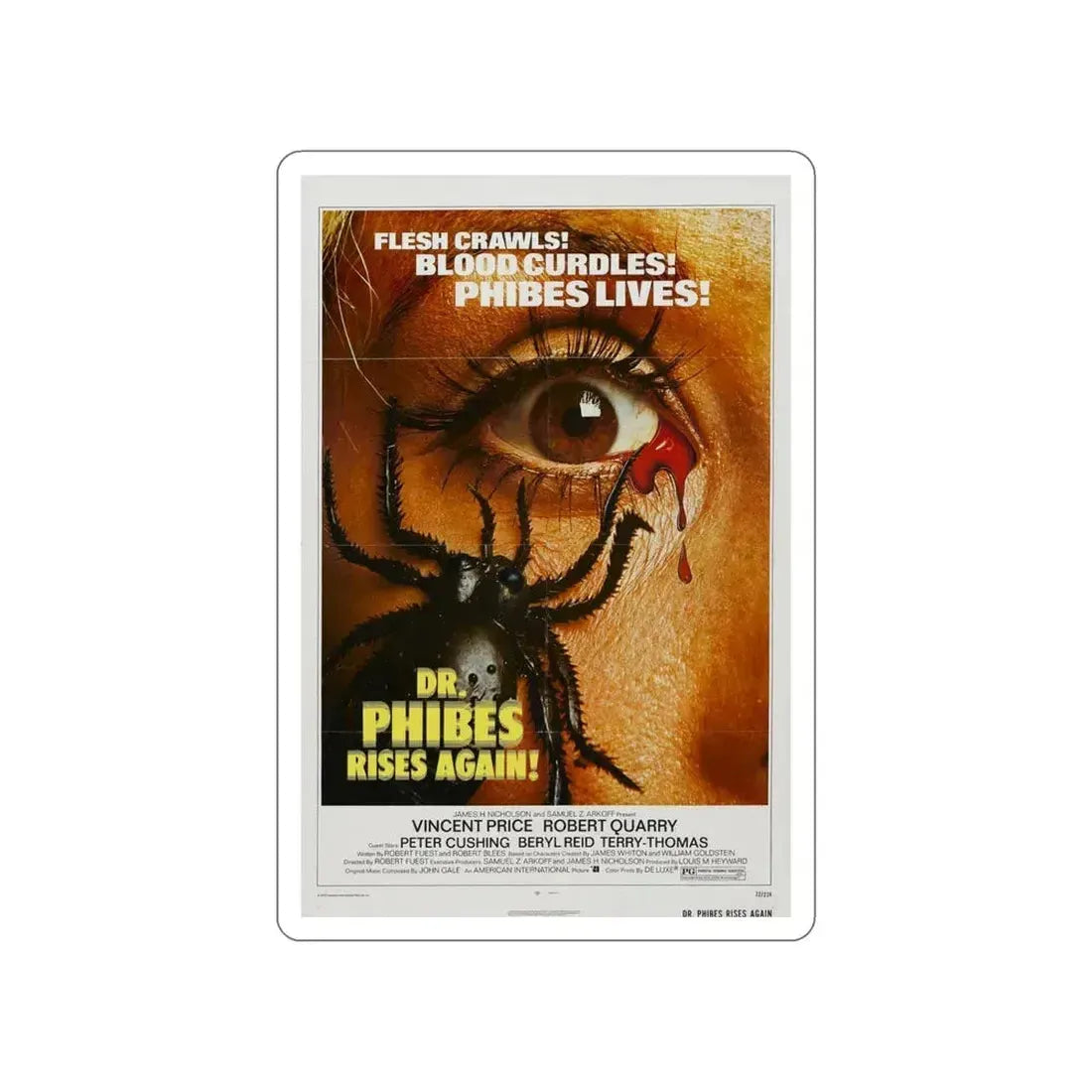 DR. PHIBES RISES AGAIN! 1972 Movie Poster STICKER Vinyl Die-Cut Decal 5 Inch - The Sticker Space