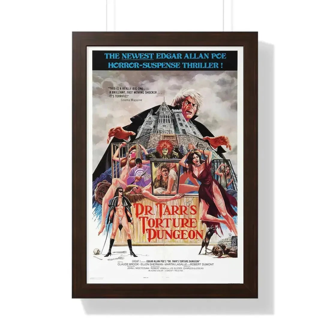 DR. TARR'S TORTURE DUNGEON 1973 - Framed Movie Poster 16″ x 24″ Walnut - The Sticker Space
