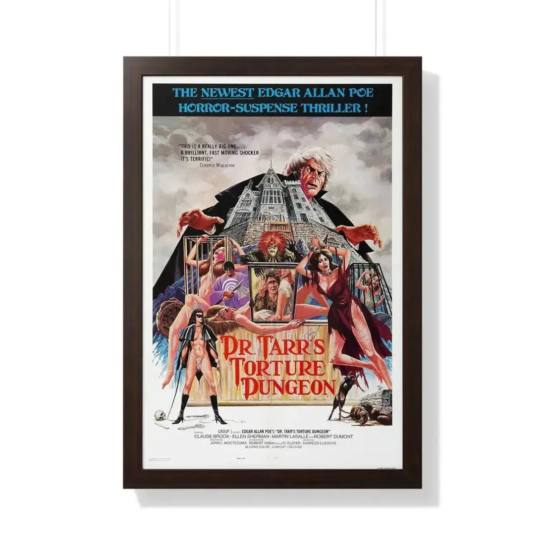 DR. TARR'S TORTURE DUNGEON 1973 - Framed Movie Poster 20" x 30" Walnut - The Sticker Space