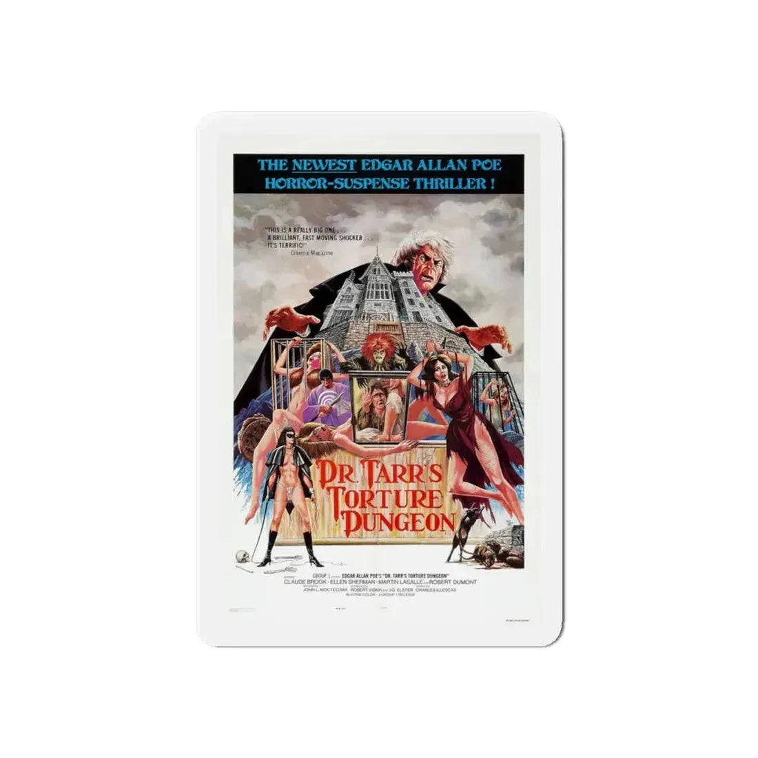 DR. TARR'S TORTURE DUNGEON 1973 Movie Poster - Refrigerator Magnet 6 Inch - The Sticker Space