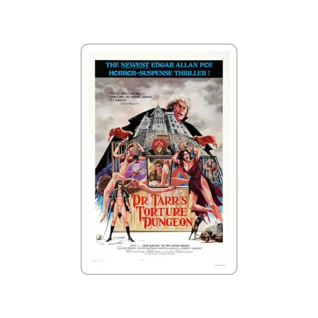 DR. TARR'S TORTURE DUNGEON 1973 Movie Poster STICKER Vinyl Die-Cut Decal 2 Inch - The Sticker Space