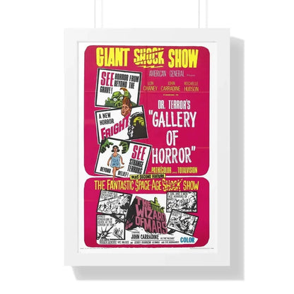 DR. TERROR'S GALLERY OF HORRORS + THE WIZARD OF MARS 1967 - Framed Movie Poster 16″ x 24″ White - The Sticker Space