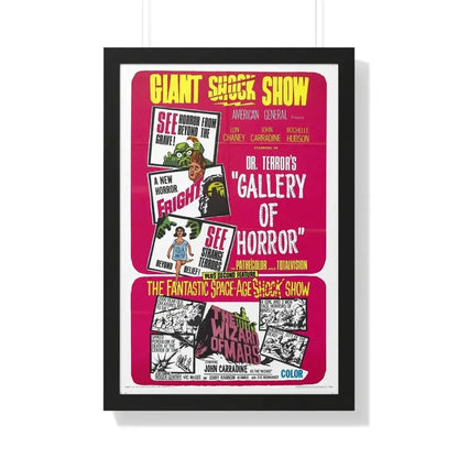 DR. TERROR'S GALLERY OF HORRORS + THE WIZARD OF MARS 1967 - Framed Movie Poster 20" x 30" Black - The Sticker Space