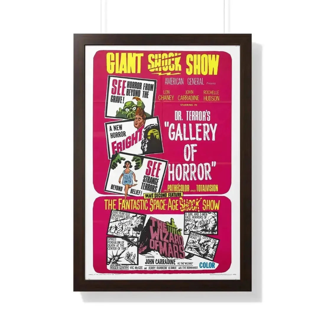 DR. TERROR'S GALLERY OF HORRORS + THE WIZARD OF MARS 1967 - Framed Movie Poster - The Sticker Space