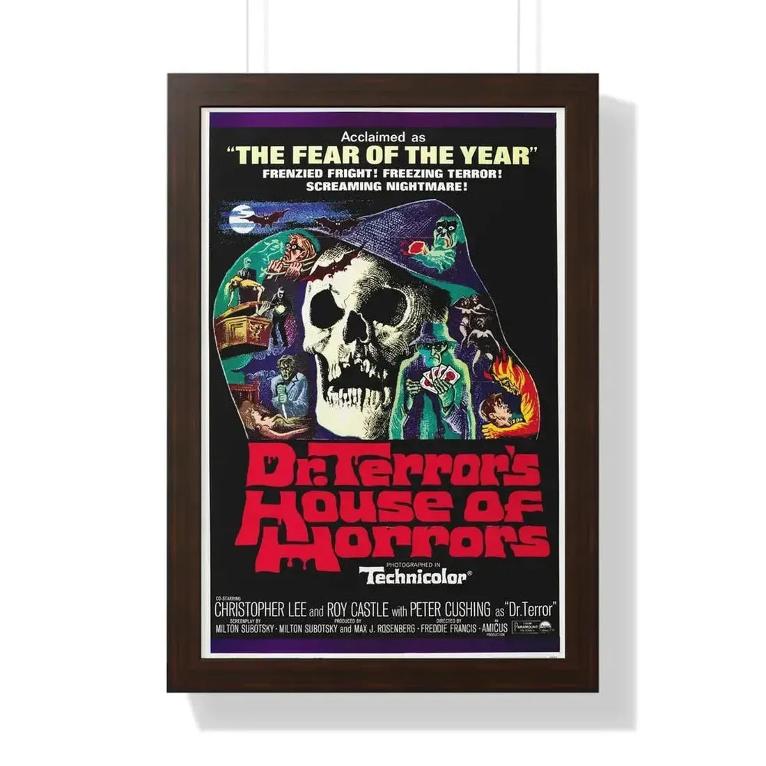DR. TERROR'S HOUSE OF HORRORS (2) 1967 - Framed Movie Poster 16″ x 24″ Walnut - The Sticker Space
