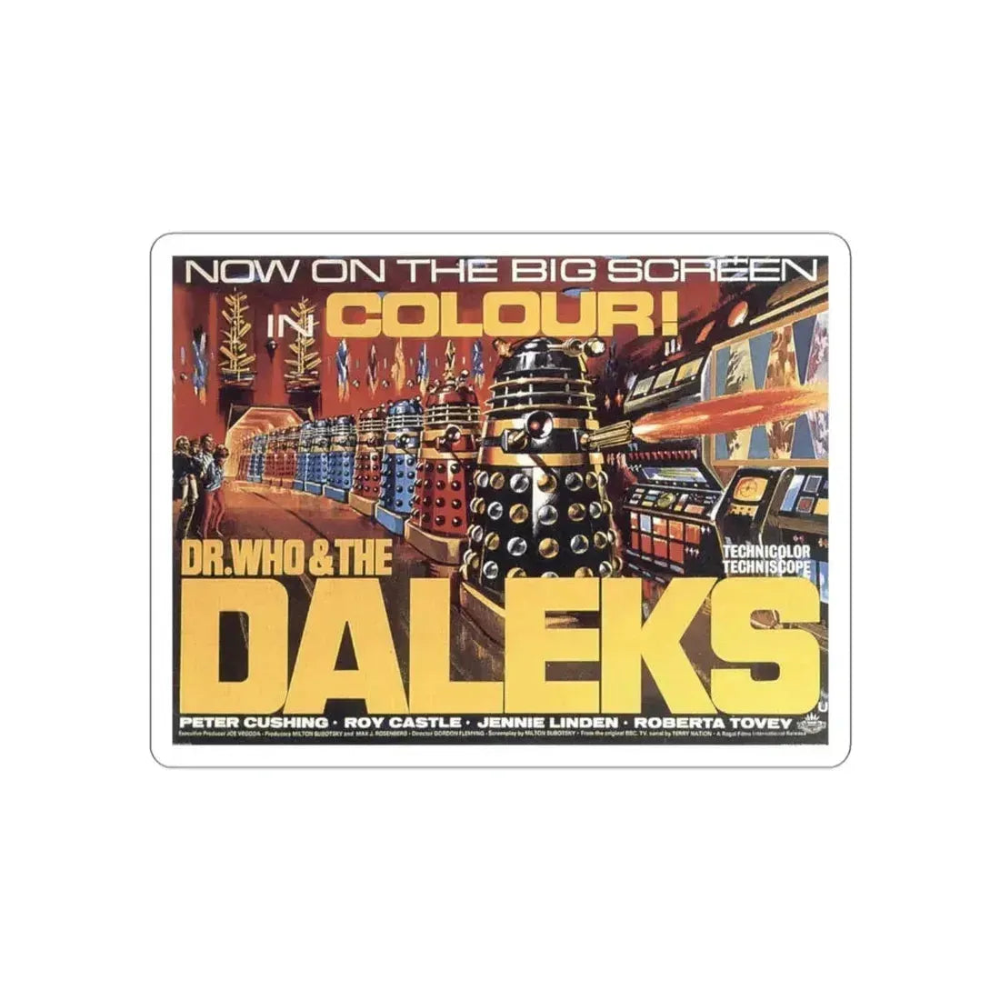 Dr Who and the Daleks 1966 Movie Poster STICKER Vinyl Die-Cut Decal 3 Inch - The Sticker Space