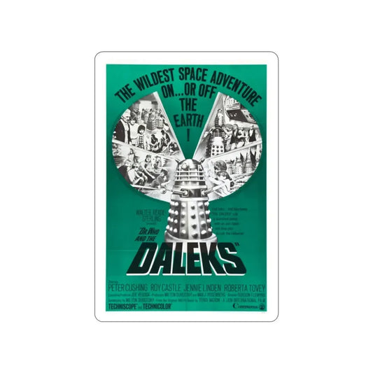 DR. WHO & THE DALEKS (2) 1965 Movie Poster STICKER Vinyl Die-Cut Decal 2 Inch - The Sticker Space