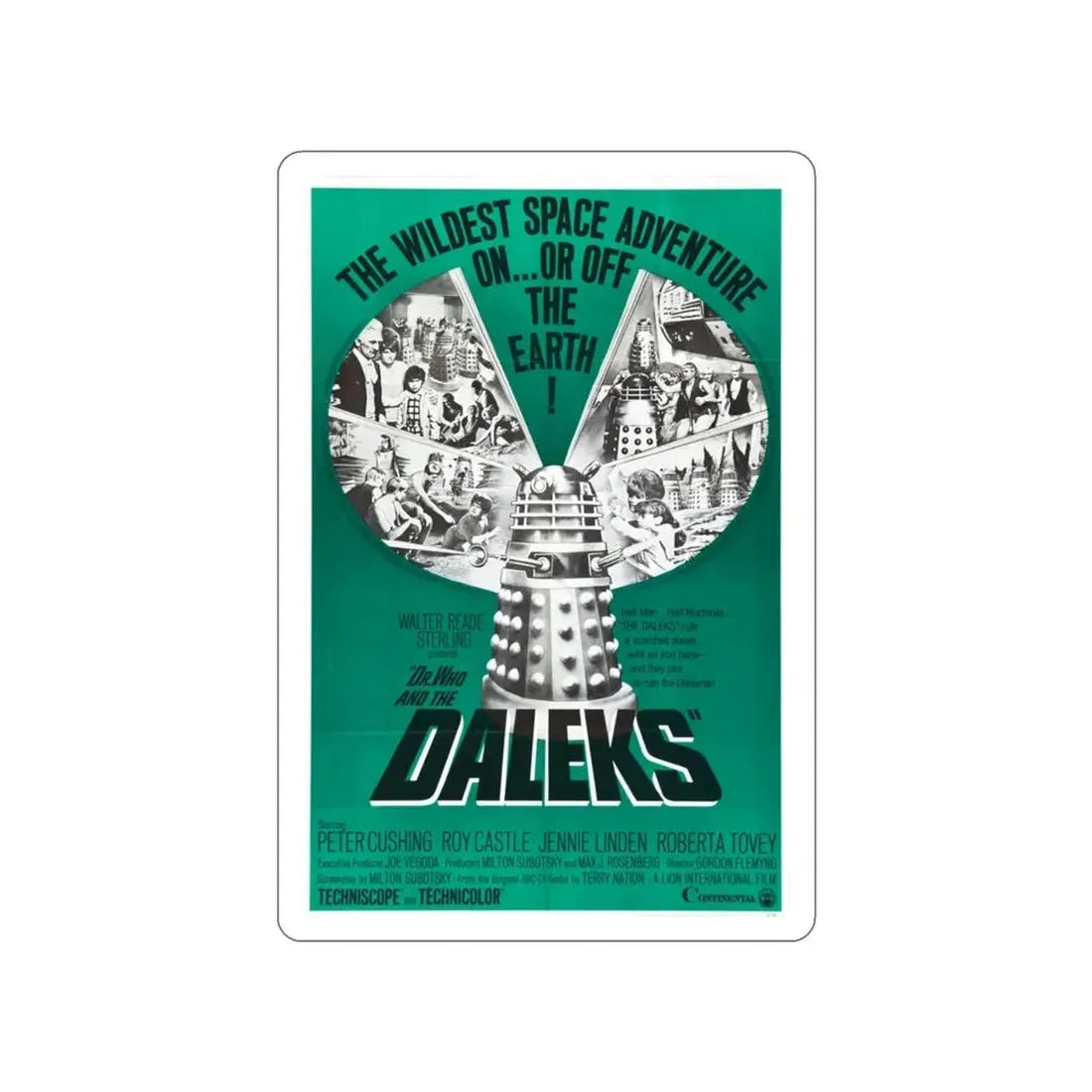 DR. WHO & THE DALEKS (2) 1965 Movie Poster STICKER Vinyl Die-Cut Decal 3 Inch - The Sticker Space