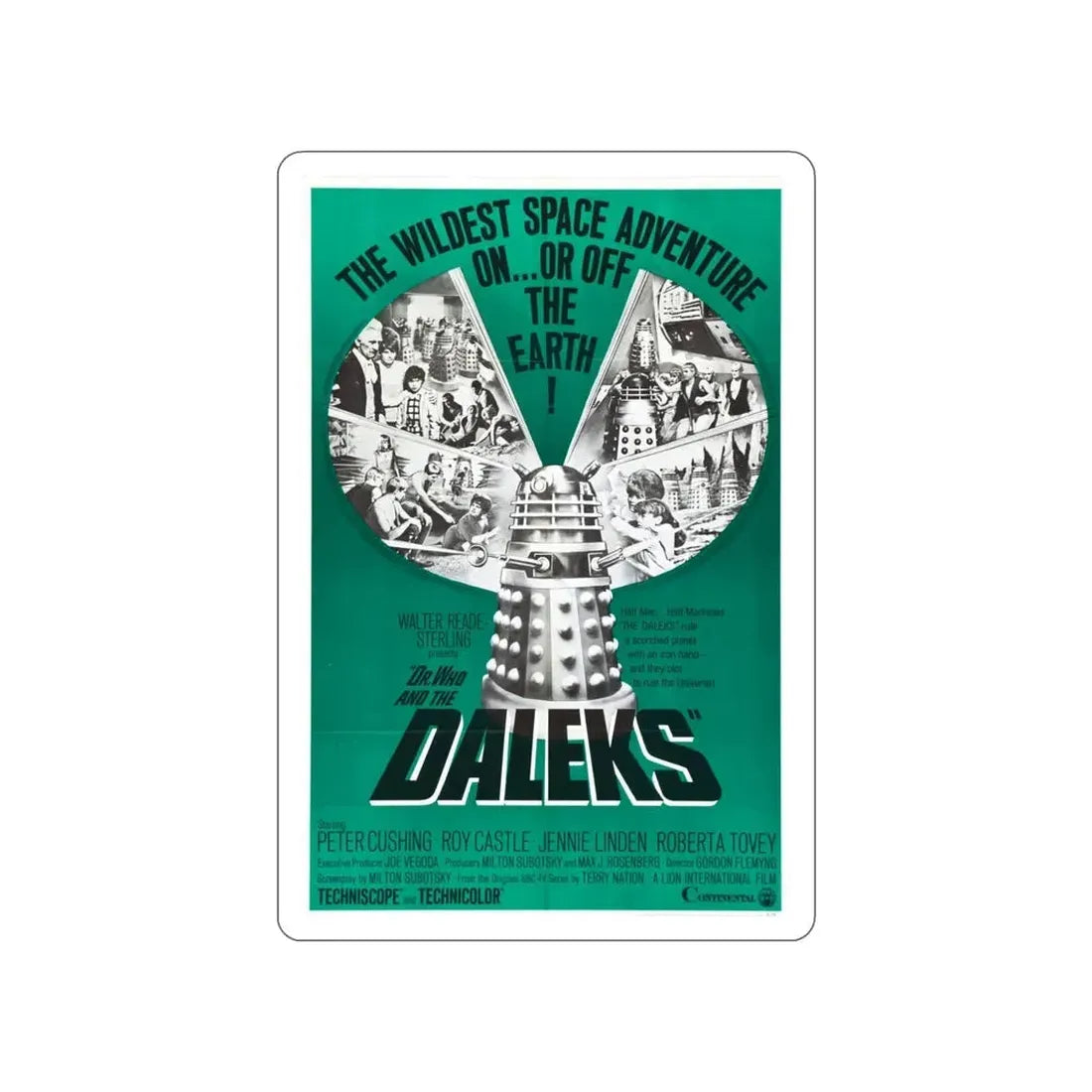 DR. WHO & THE DALEKS (2) 1965 Movie Poster STICKER Vinyl Die-Cut Decal 5 Inch - The Sticker Space
