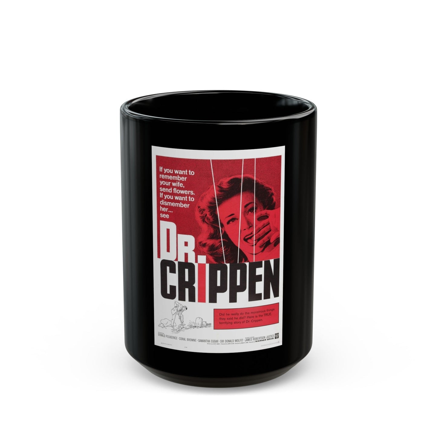 DR. CRIPPEN 1962 Movie Poster - Black Coffee Mug-15oz-The Sticker Space