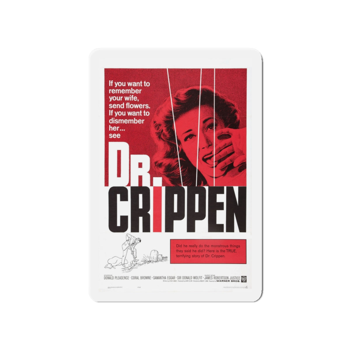 DR. CRIPPEN 1962 Movie Poster - Die-Cut Magnet-4" x 4"-The Sticker Space