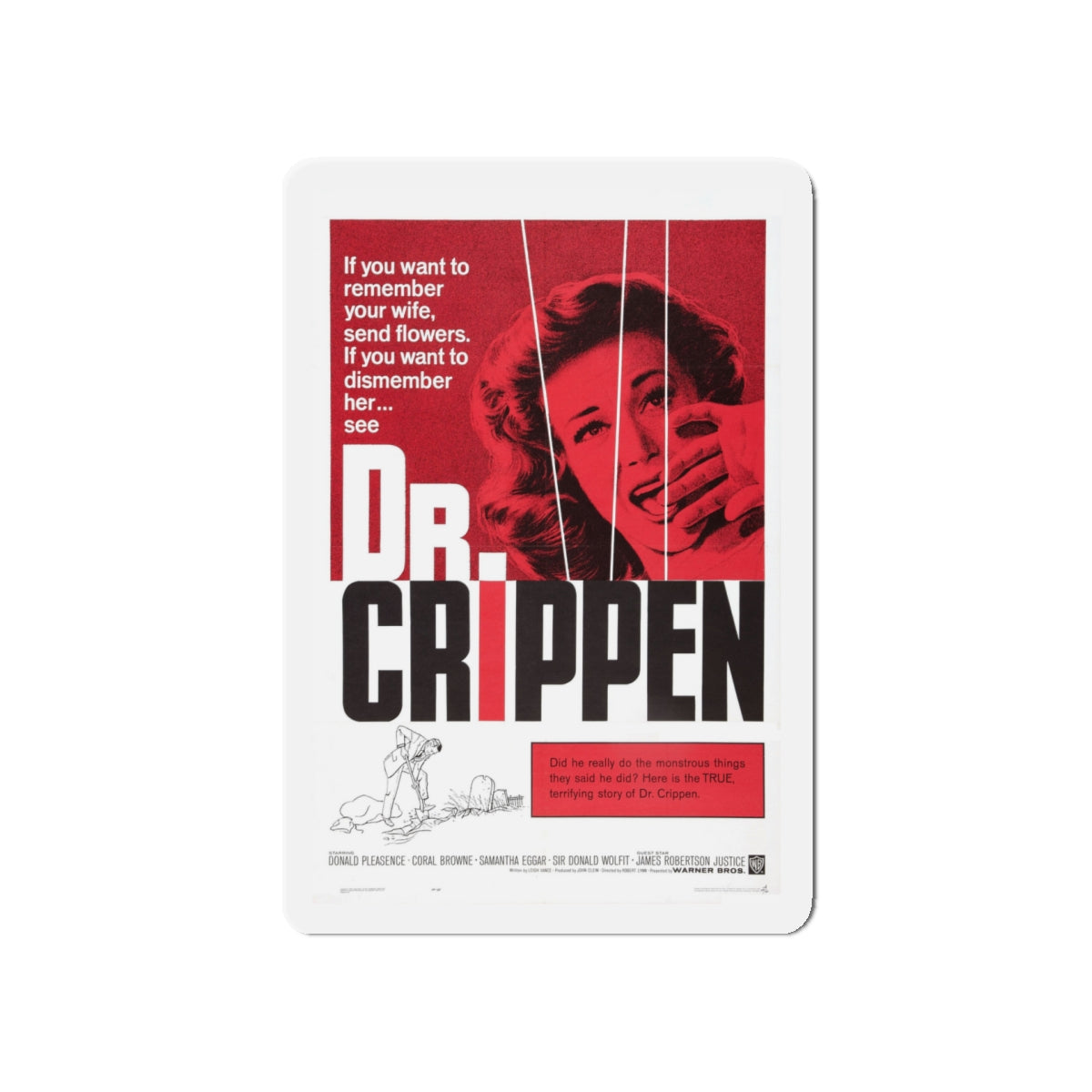 DR. CRIPPEN 1962 Movie Poster - Die-Cut Magnet-5" x 5"-The Sticker Space