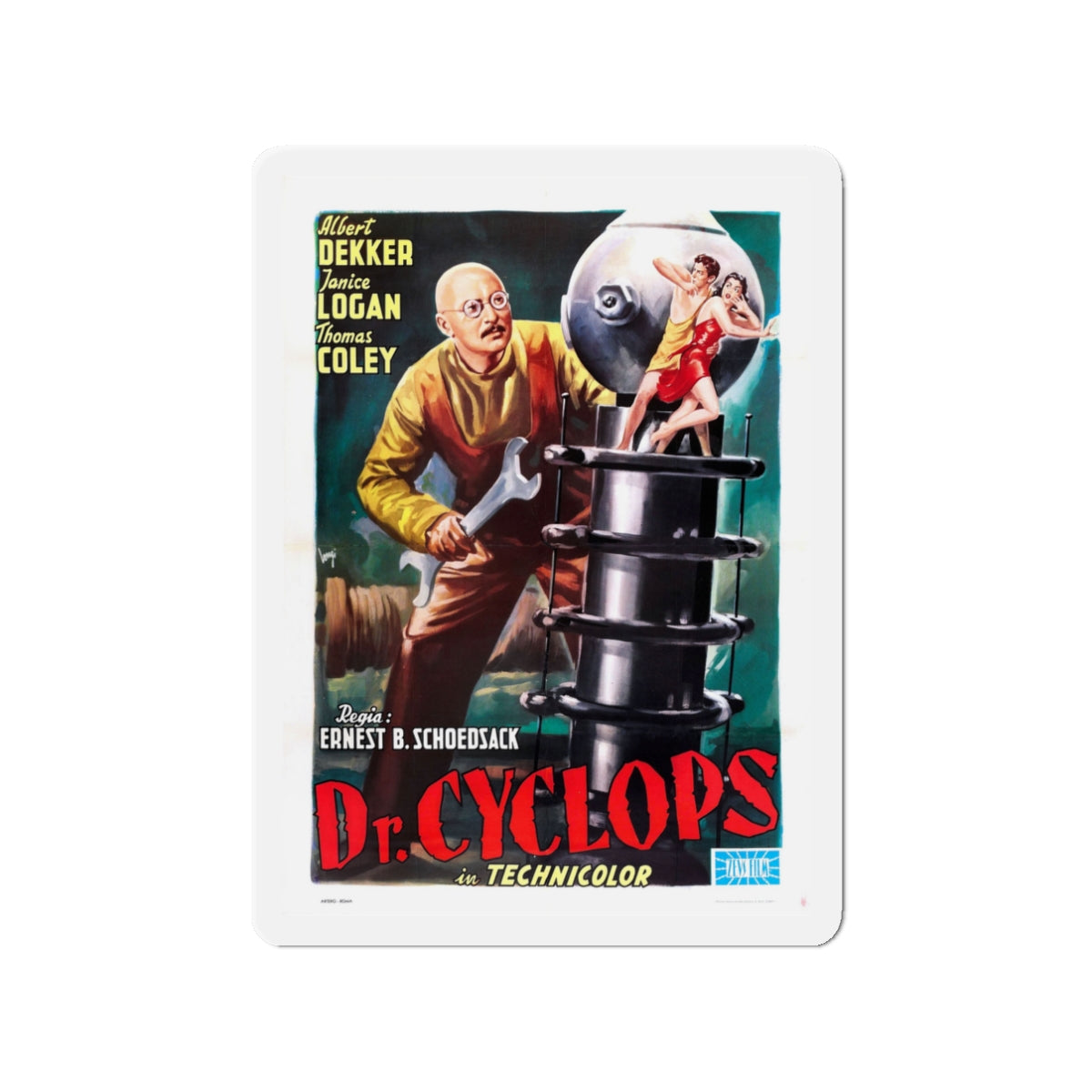 DR. CYCLOPS (SPANISH) 1940 Movie Poster - Die-Cut Magnet-3" x 3"-The Sticker Space