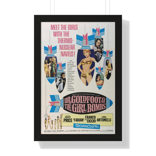 DR. GOLDFOOT AND THE BIKINI BOMBS 1966 - Framed Movie Poster-16″ x 24″-The Sticker Space