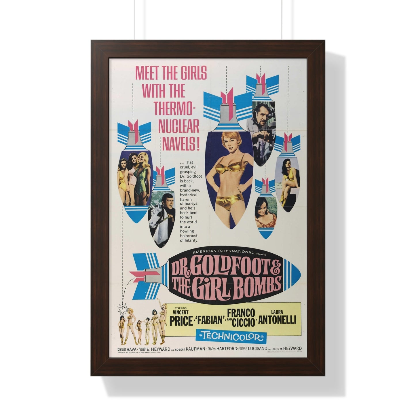 DR. GOLDFOOT AND THE BIKINI BOMBS 1966 - Framed Movie Poster-16″ x 24″-The Sticker Space