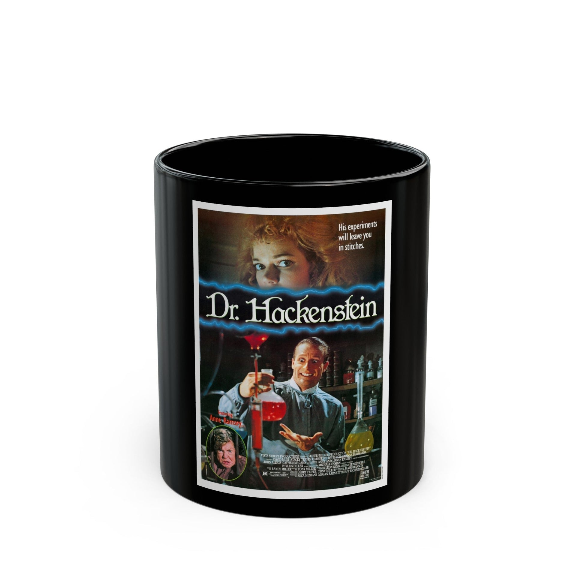 DR. HACKENSTEIN 1988 Movie Poster - Black Coffee Mug-11oz-The Sticker Space