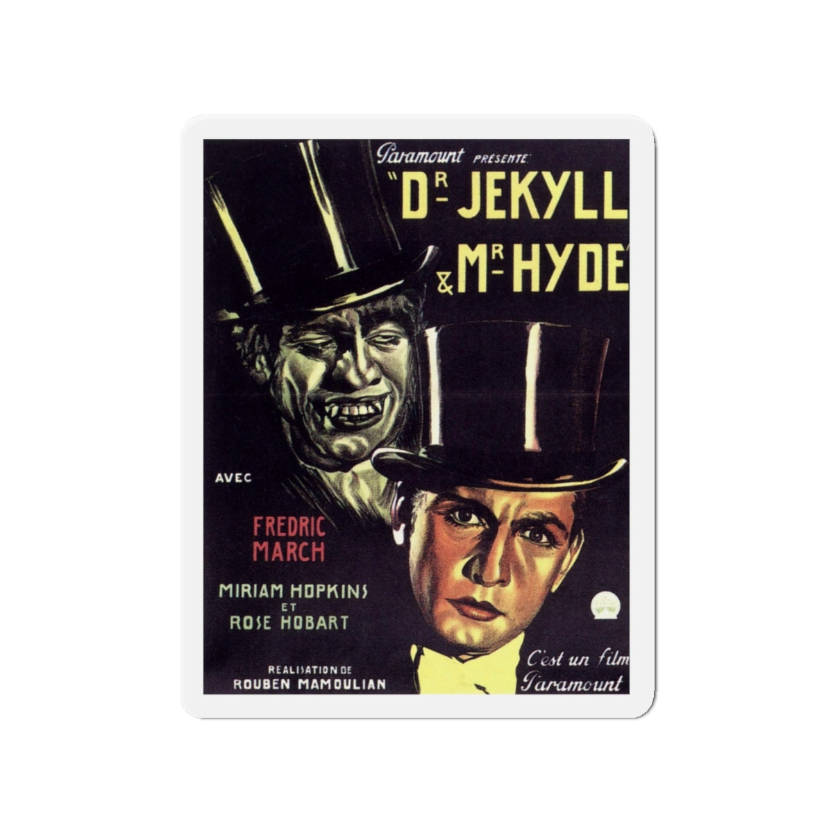 DR. JEKYLL AND MR. HYDE 1931 Movie Poster - Die-Cut Magnet-4" x 4"-The Sticker Space