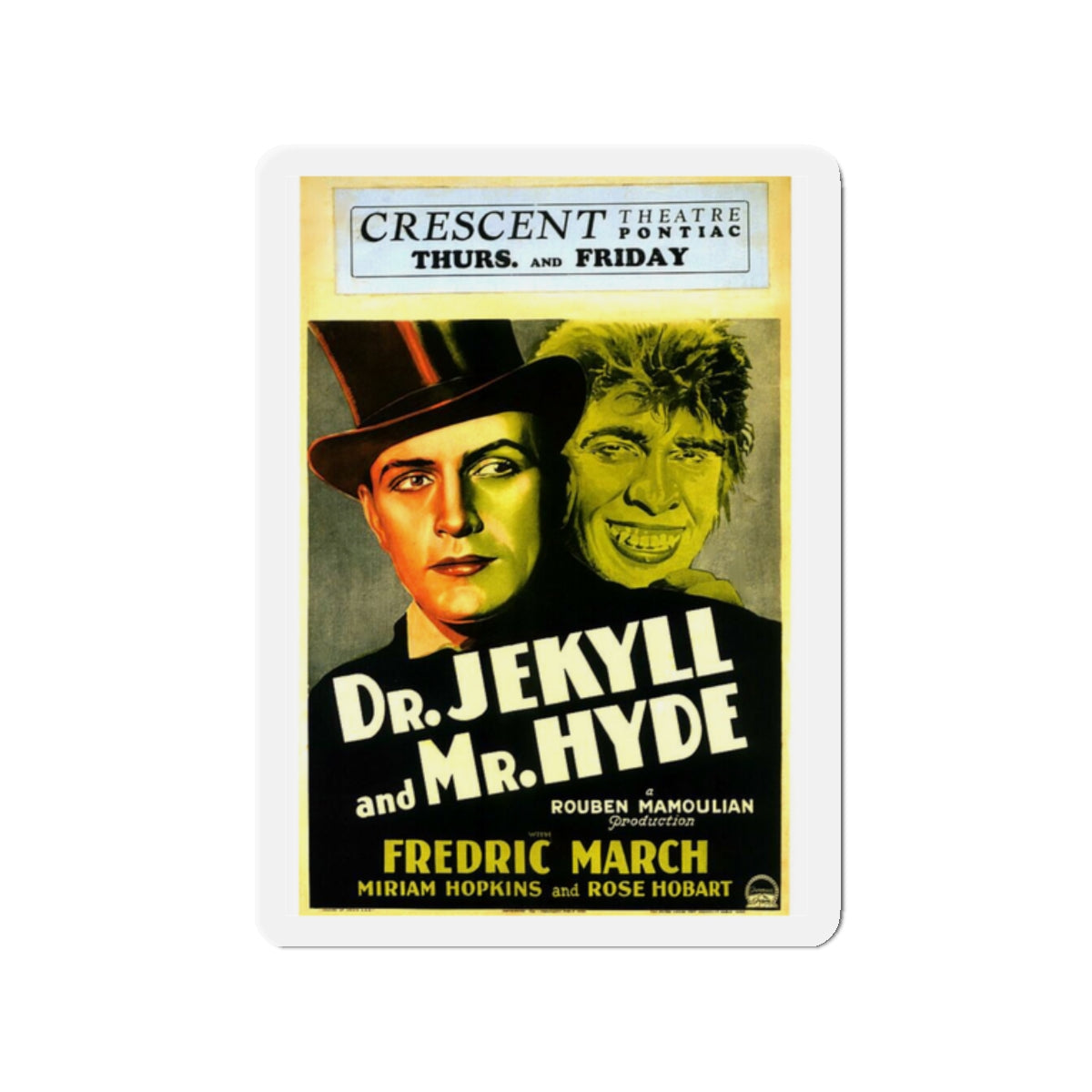 DR. JEKYLL AND MR. HYDE (3) 1931 Movie Poster - Die-Cut Magnet-2" x 2"-The Sticker Space