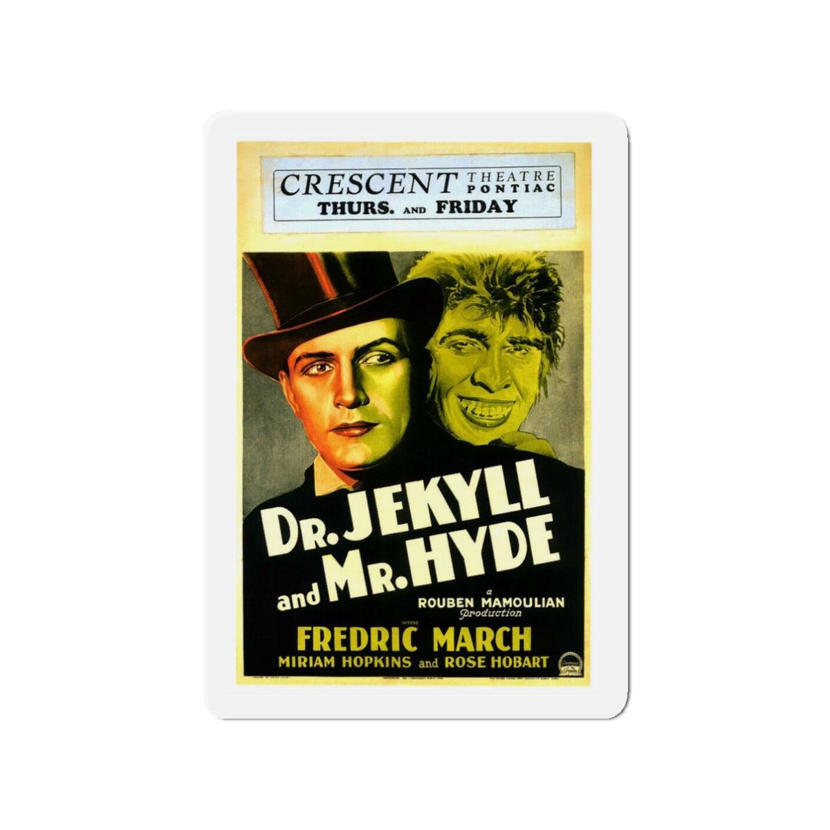 DR. JEKYLL AND MR. HYDE (3) 1931 Movie Poster - Die-Cut Magnet-3" x 3"-The Sticker Space