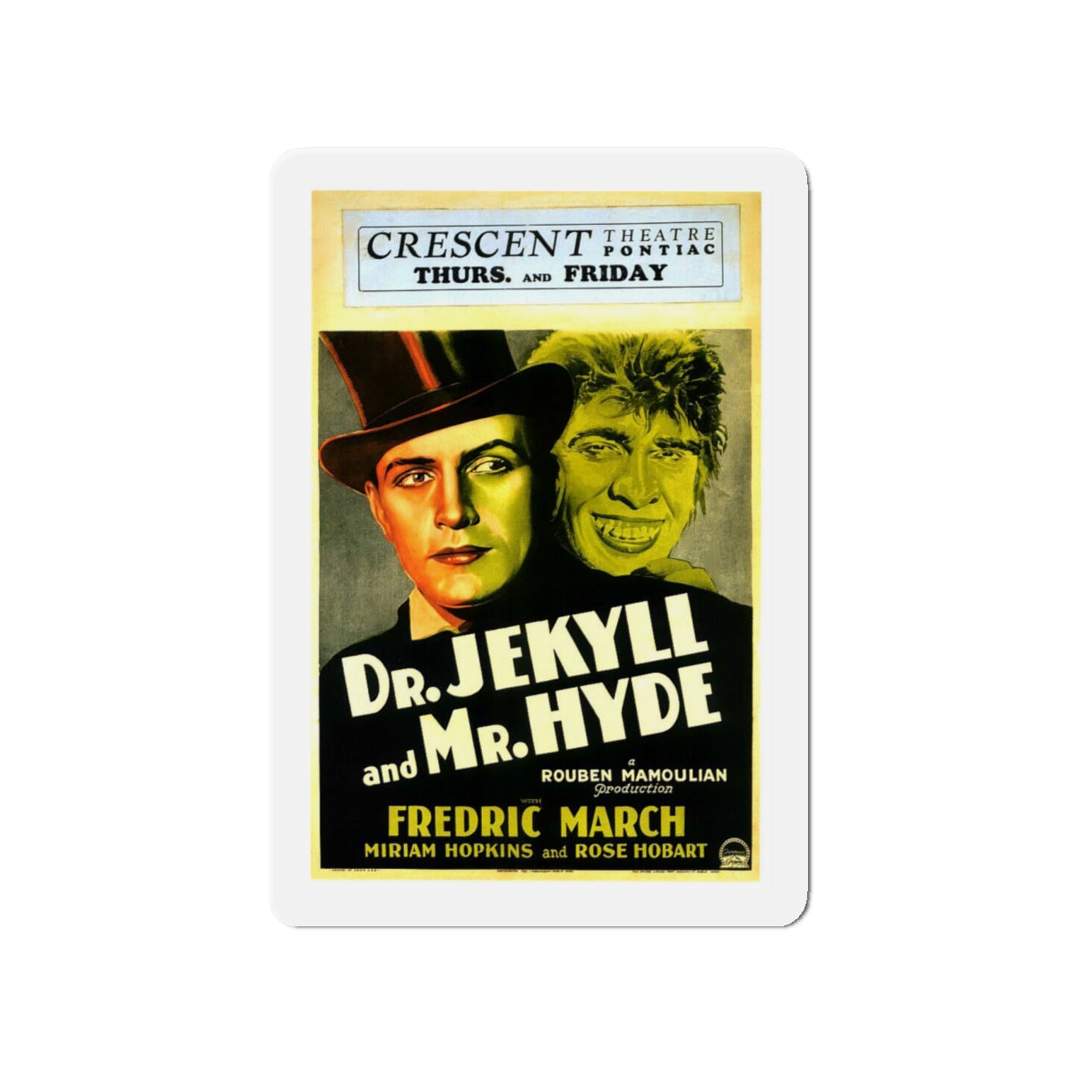 DR. JEKYLL AND MR. HYDE (3) 1931 Movie Poster - Die-Cut Magnet-4" x 4"-The Sticker Space