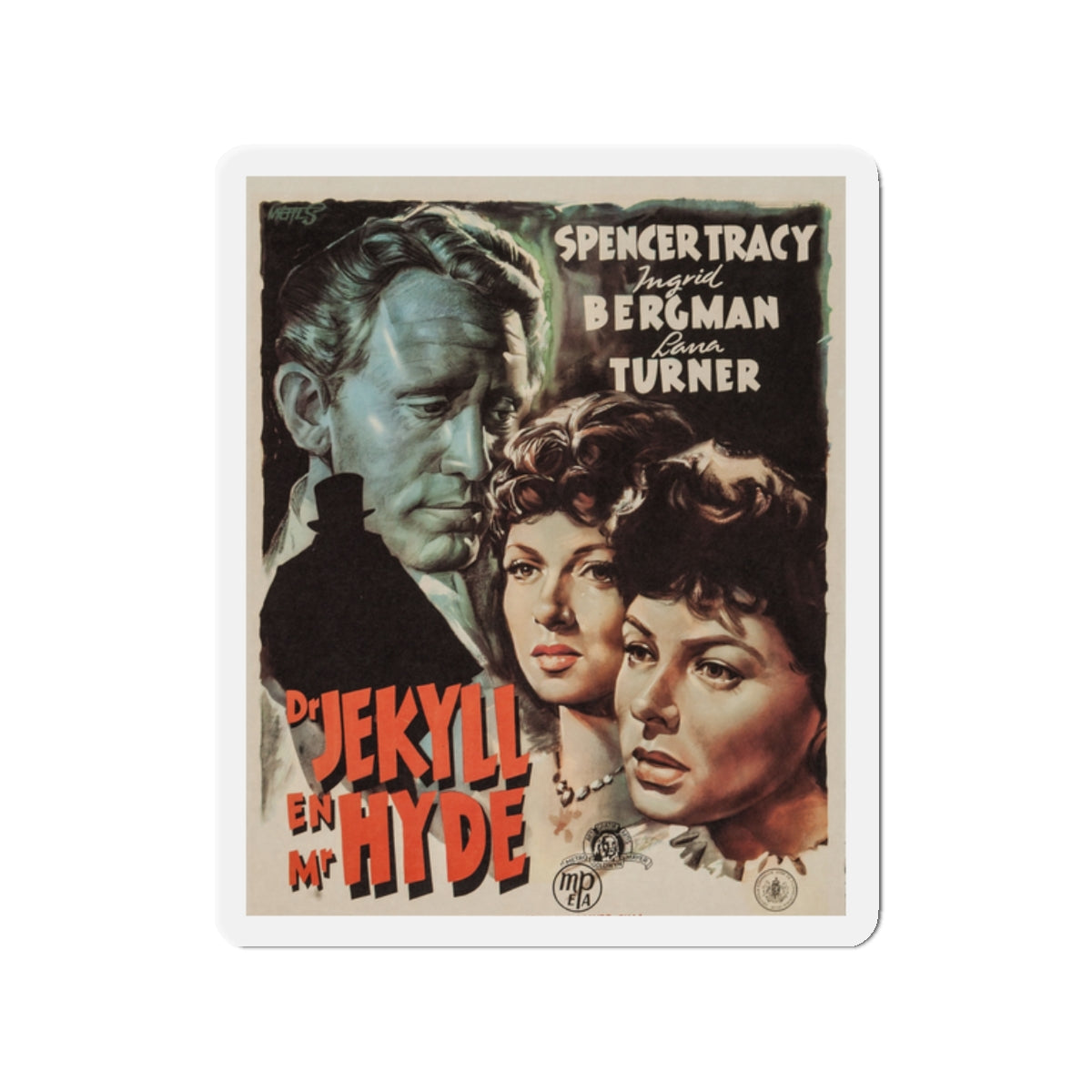 DR. JEKYLL AND MR. HYDE (DUTCH) 1941 Movie Poster - Die-Cut Magnet-2" x 2"-The Sticker Space