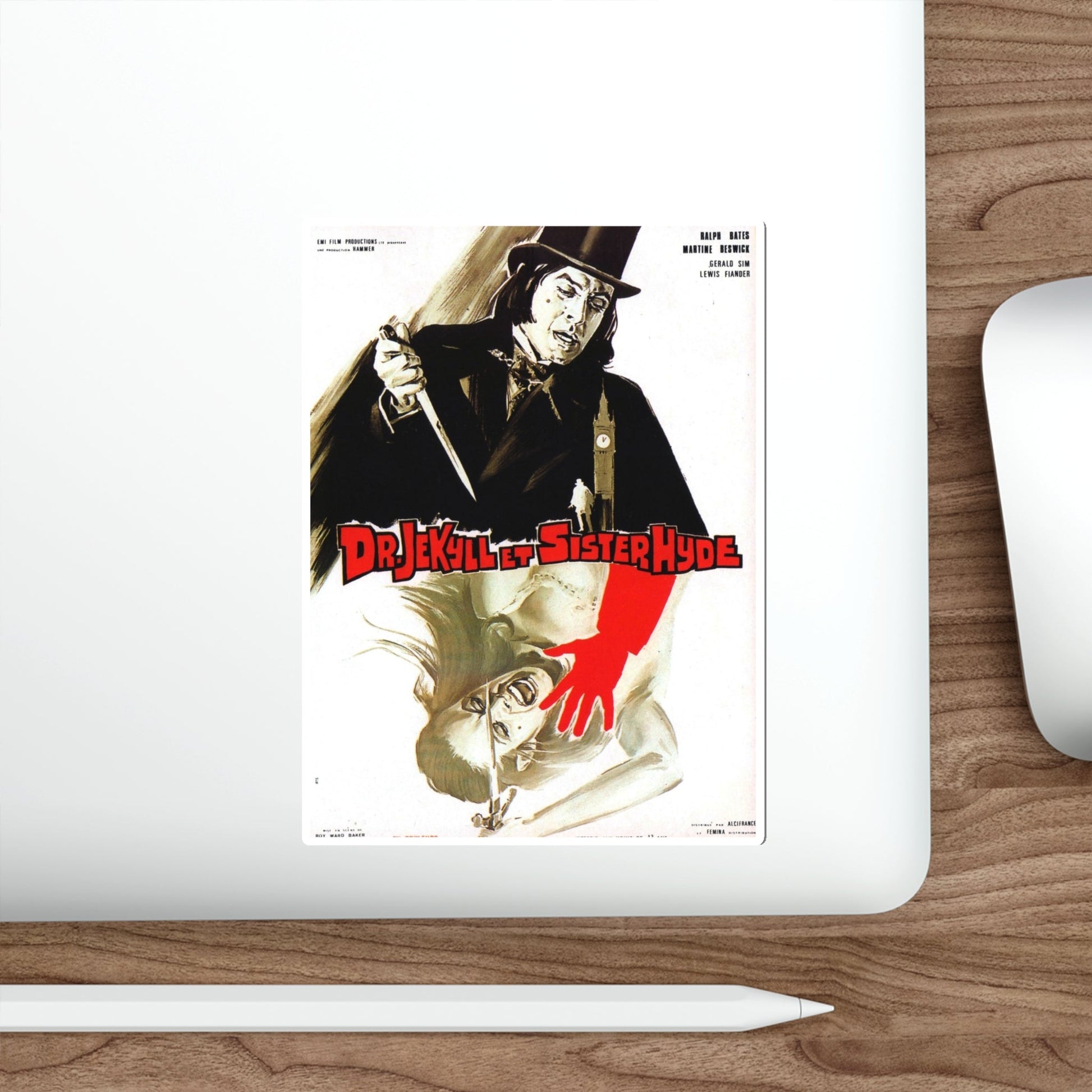 DR. JEKYLL AND SISTER HYDE (FRENCH) 1971 Movie Poster STICKER Vinyl Die-Cut Decal-The Sticker Space