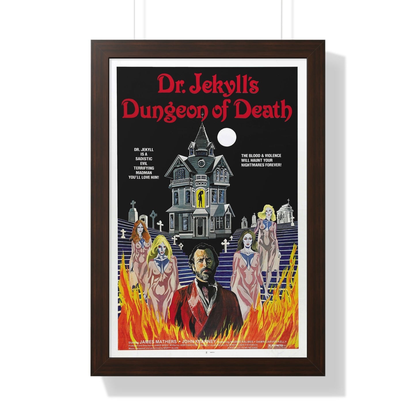 DR. JEKYLL'S DUNGEON OF DEATH 1979 - Framed Movie Poster-16″ x 24″-The Sticker Space