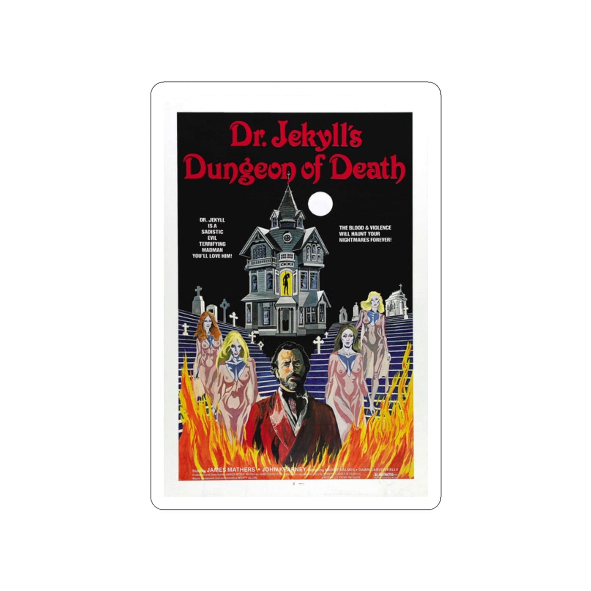 DR. JEKYLL'S DUNGEON OF DEATH 1979 Movie Poster STICKER Vinyl Die-Cut Decal-2 Inch-The Sticker Space