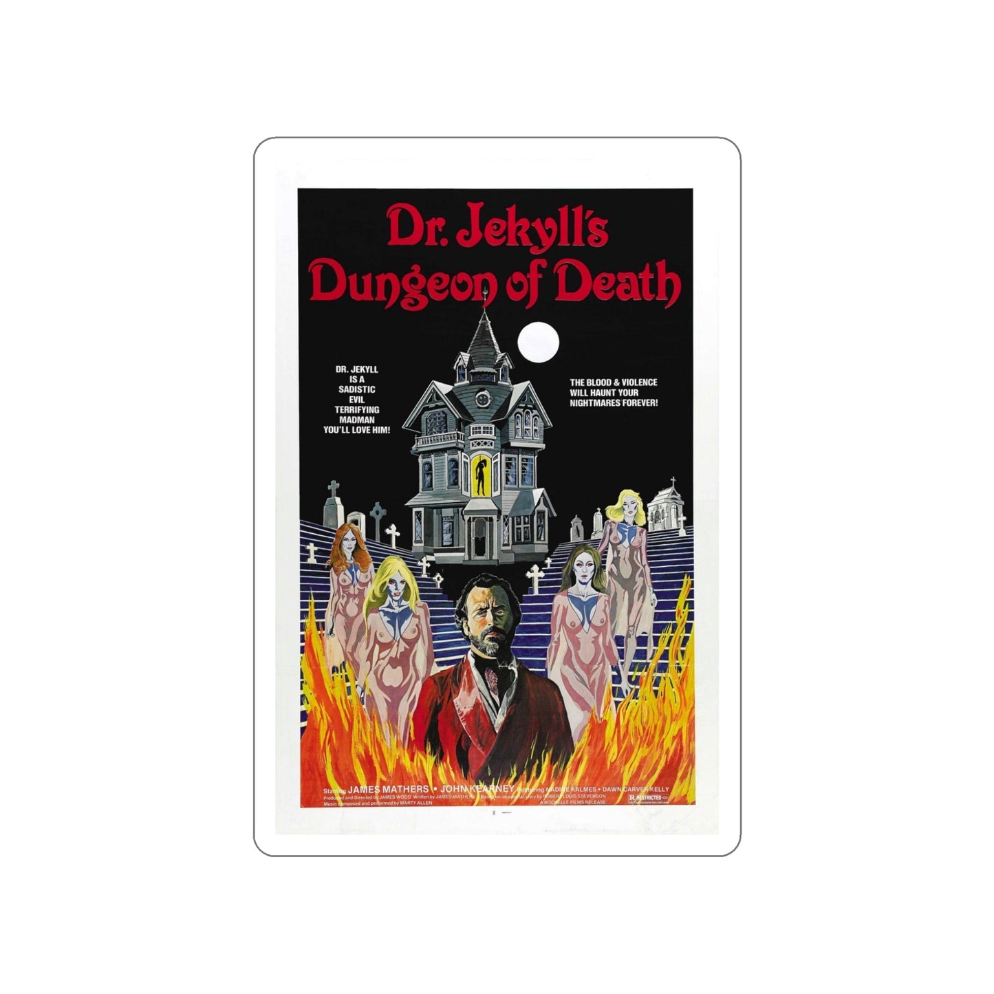 DR. JEKYLL'S DUNGEON OF DEATH 1979 Movie Poster STICKER Vinyl Die-Cut Decal-5 Inch-The Sticker Space