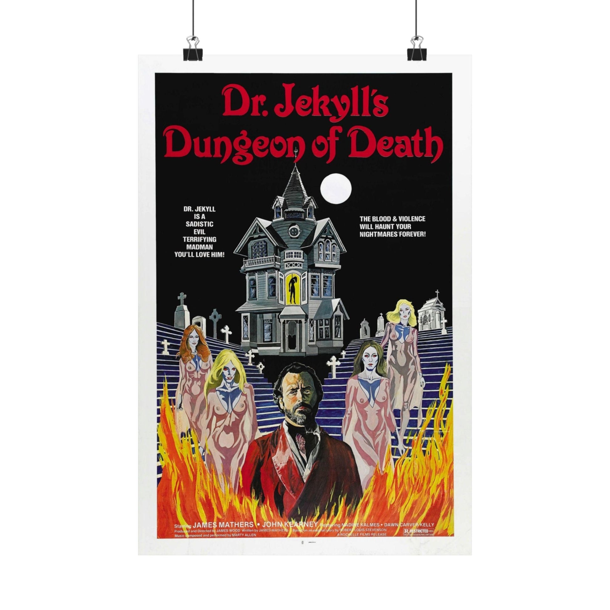 DR. JEKYLL'S DUNGEON OF DEATH 1979 - Paper Movie Poster-12″ x 18″-The Sticker Space