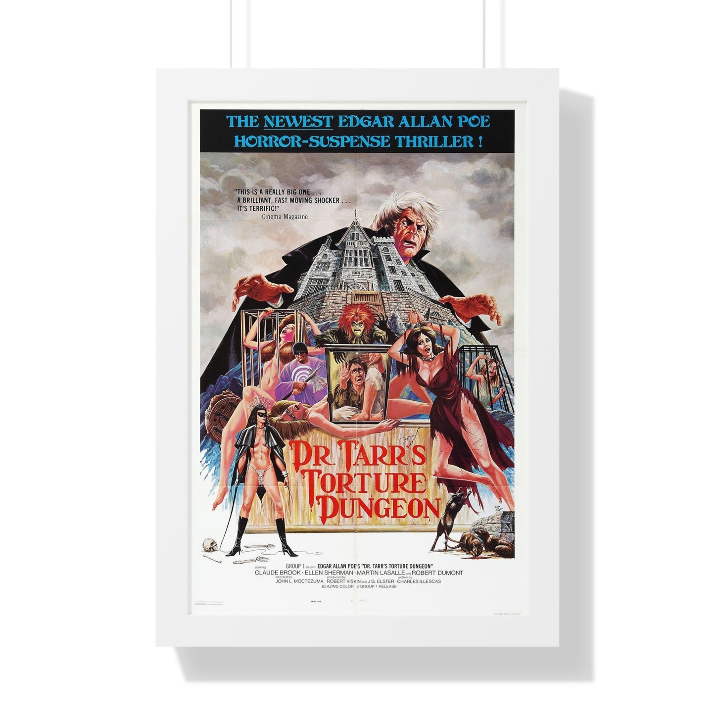 DR. TARR'S TORTURE DUNGEON 1973 - Framed Movie Poster-16″ x 24″-The Sticker Space