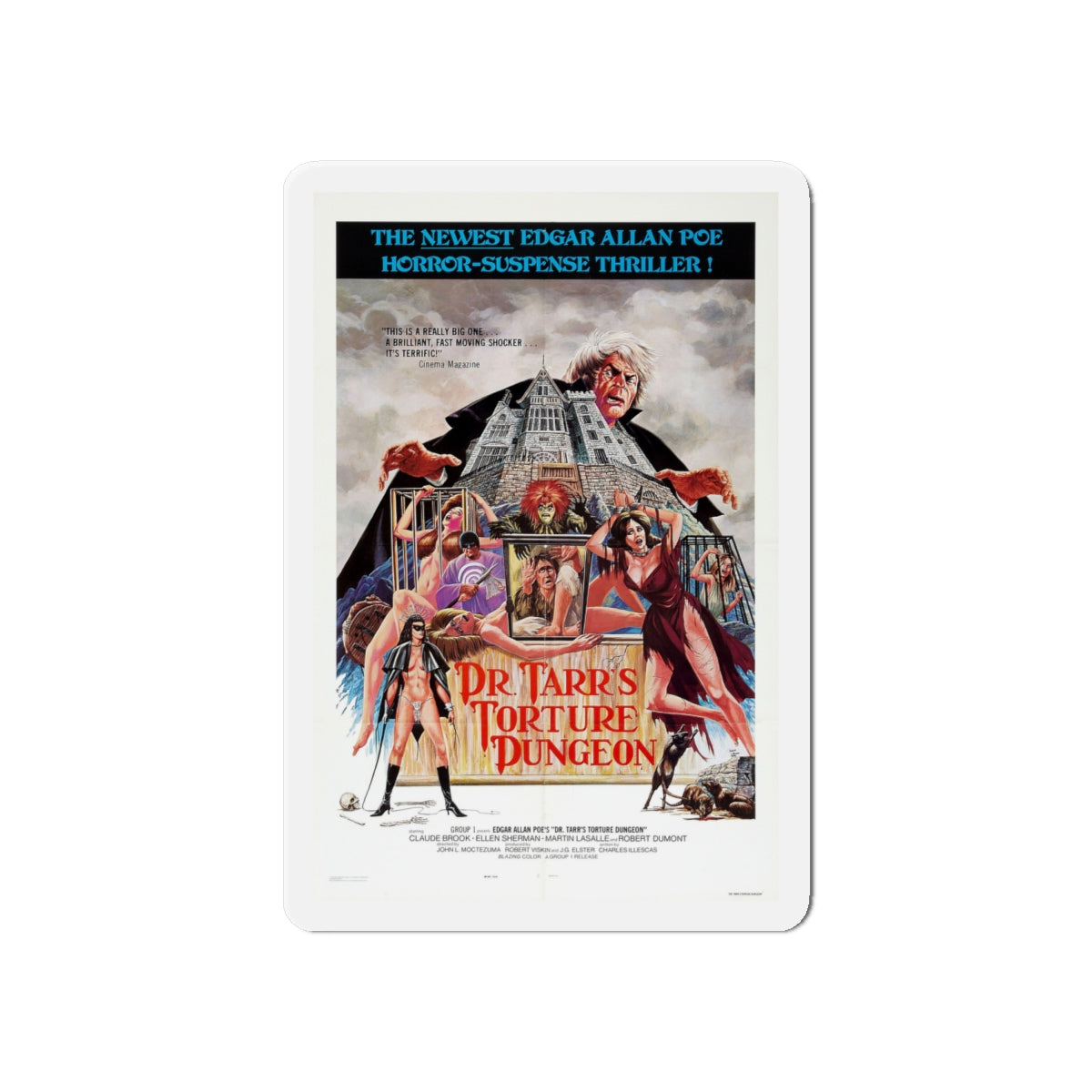 DR. TARR'S TORTURE DUNGEON 1973 Movie Poster - Die-Cut Magnet-6 × 6"-The Sticker Space