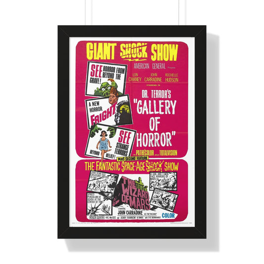 DR. TERROR'S GALLERY OF HORRORS + THE WIZARD OF MARS 1967 - Framed Movie Poster-16″ x 24″-The Sticker Space