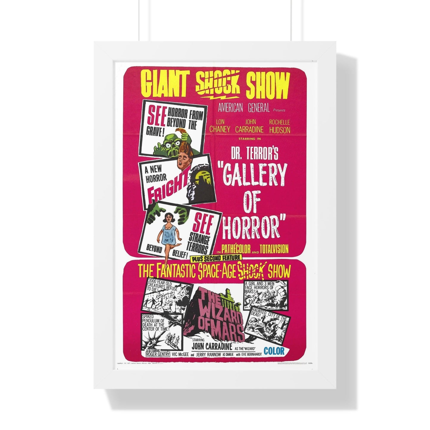 DR. TERROR'S GALLERY OF HORRORS + THE WIZARD OF MARS 1967 - Framed Movie Poster-16″ x 24″-The Sticker Space