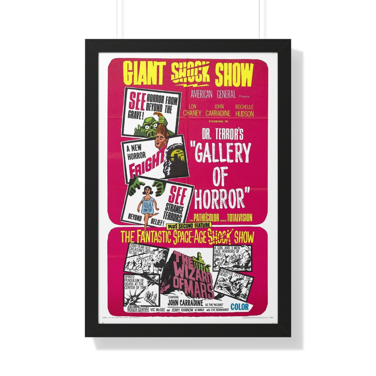 DR. TERROR'S GALLERY OF HORRORS + THE WIZARD OF MARS 1967 - Framed Movie Poster-20" x 30"-The Sticker Space