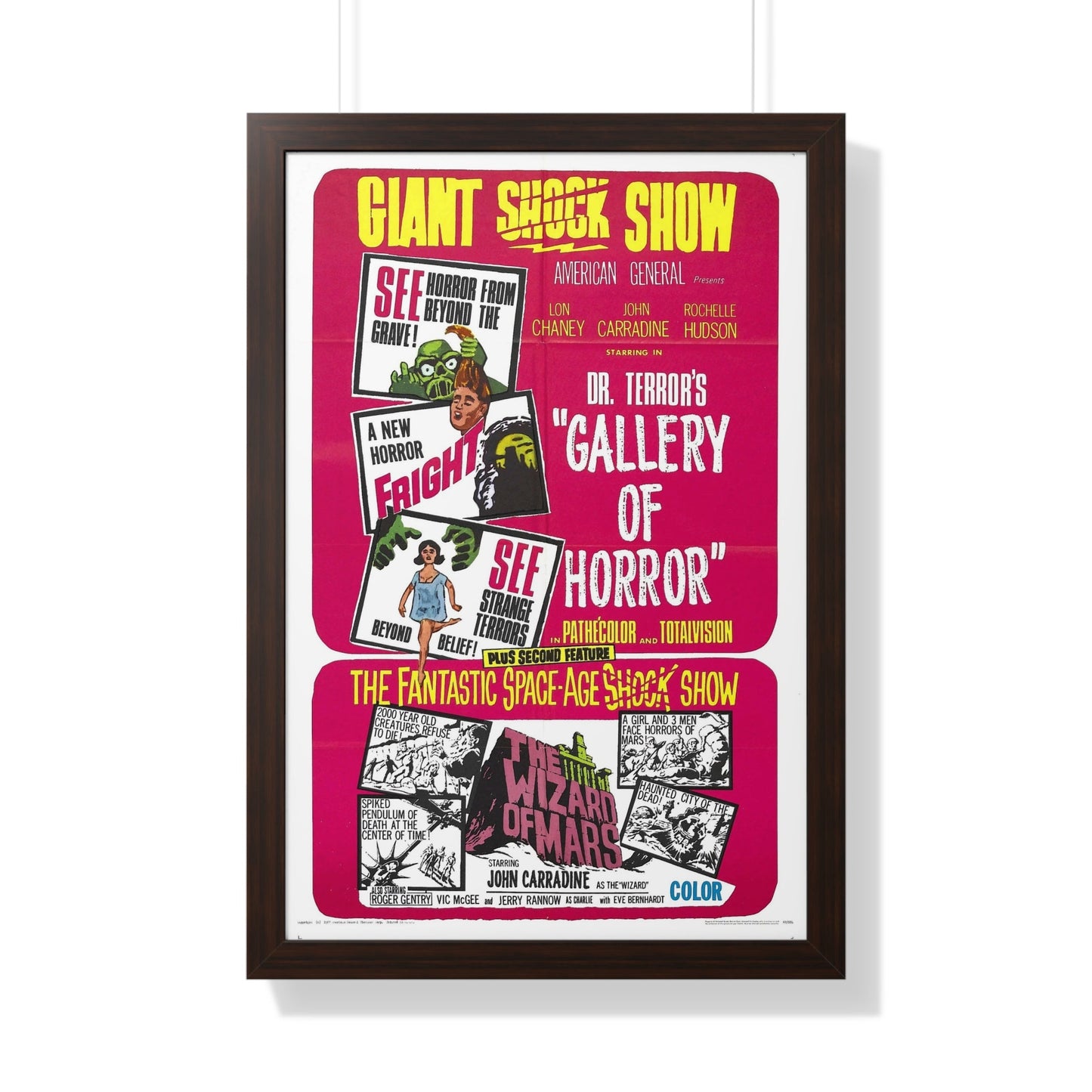 DR. TERROR'S GALLERY OF HORRORS + THE WIZARD OF MARS 1967 - Framed Movie Poster-20" x 30"-The Sticker Space