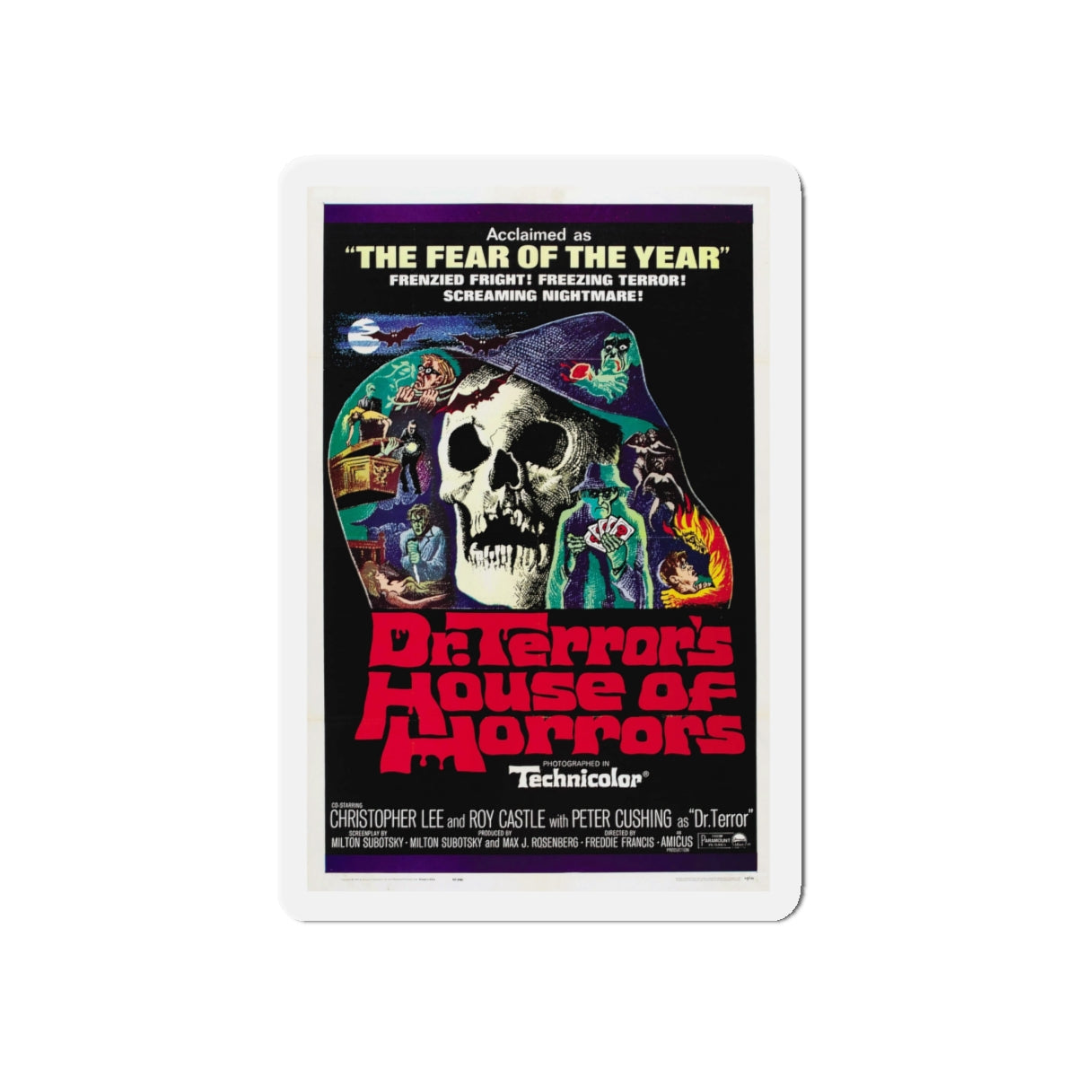 DR. TERROR'S HOUSE OF HORRORS (2) 1967 Movie Poster - Die-Cut Magnet-5" x 5"-The Sticker Space