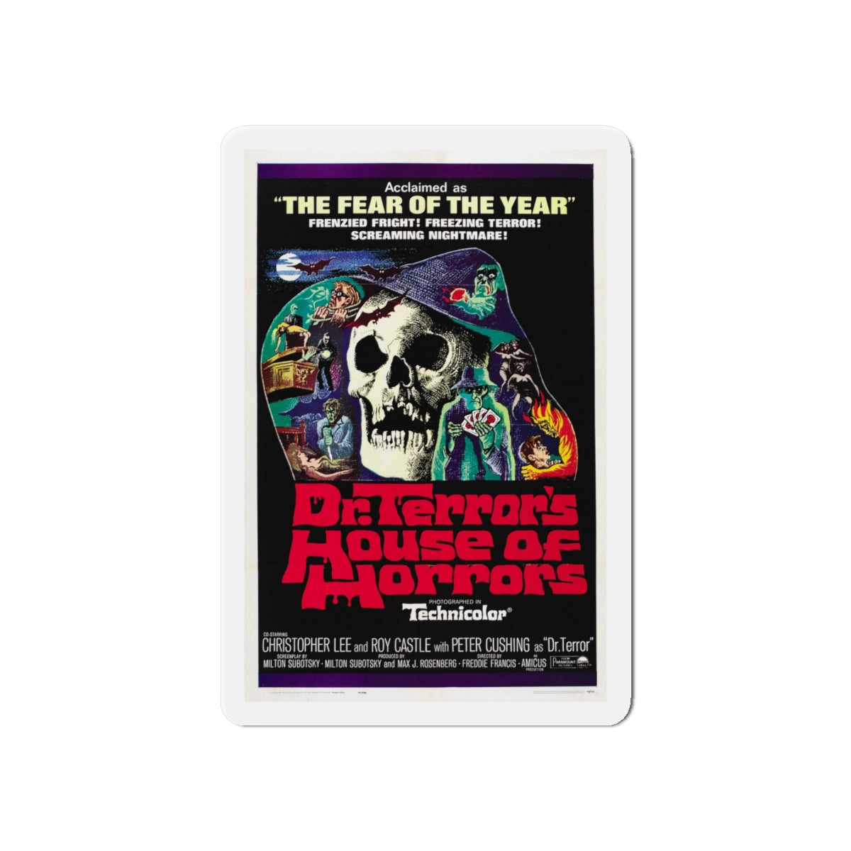 DR. TERROR'S HOUSE OF HORRORS (2) 1967 Movie Poster - Die-Cut Magnet-6 × 6"-The Sticker Space