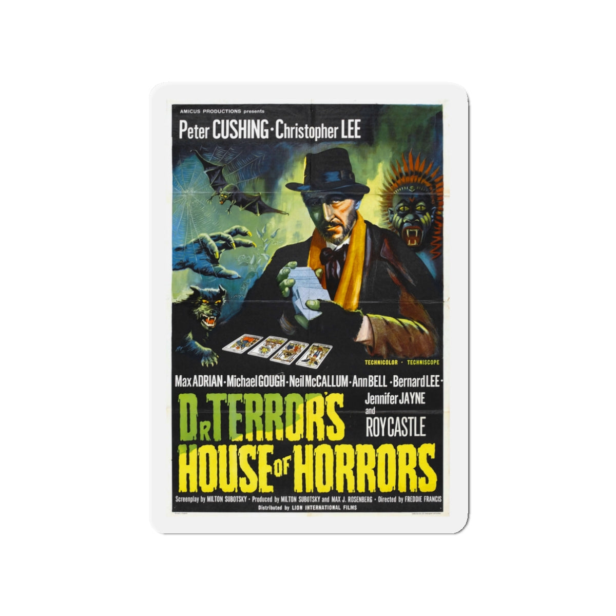 DR. TERROR'S HOUSE OF HORRORS (3) 1967 Movie Poster - Die-Cut Magnet-3" x 3"-The Sticker Space