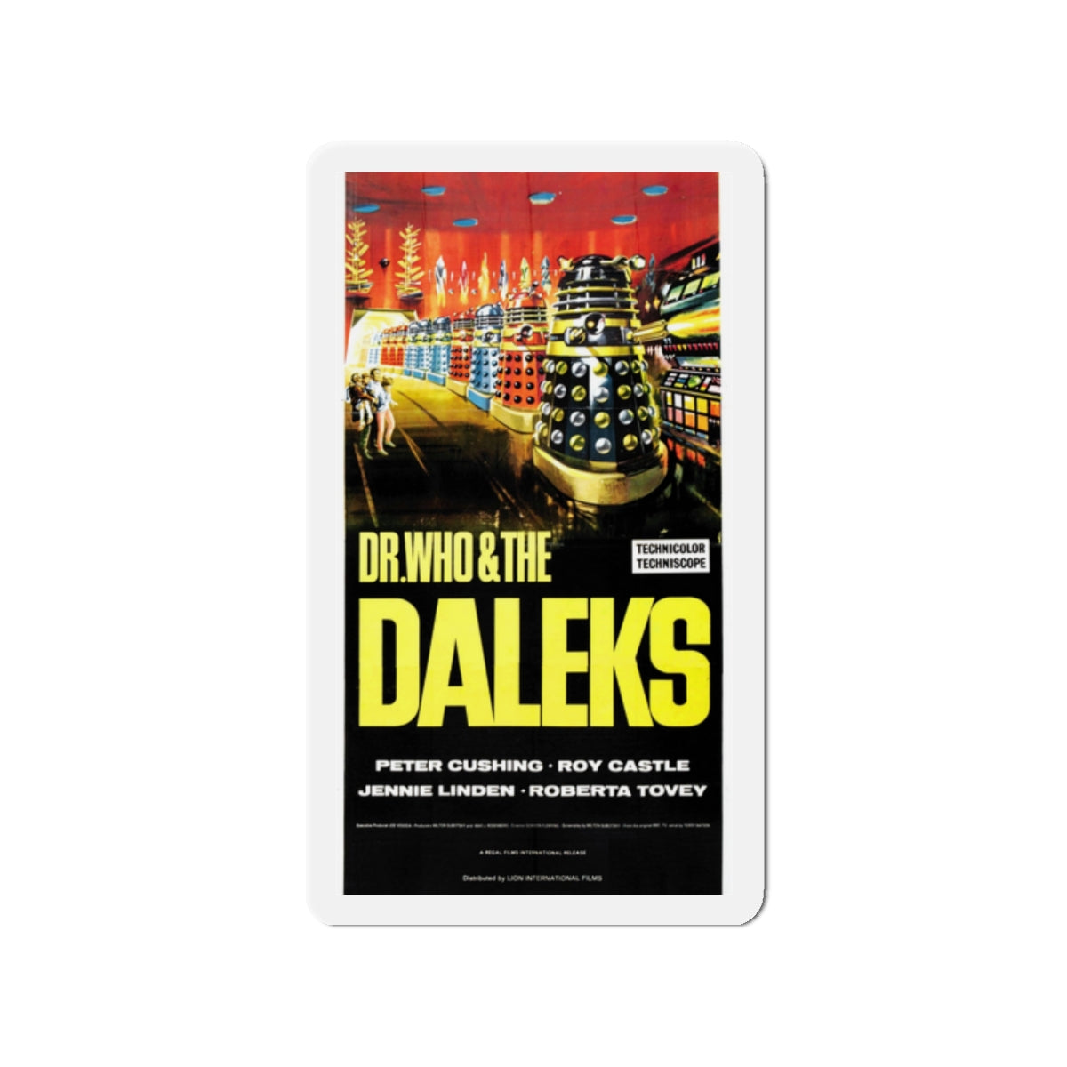 DR. WHO & THE DALEKS 1965 Movie Poster - Die-Cut Magnet-2" x 2"-The Sticker Space