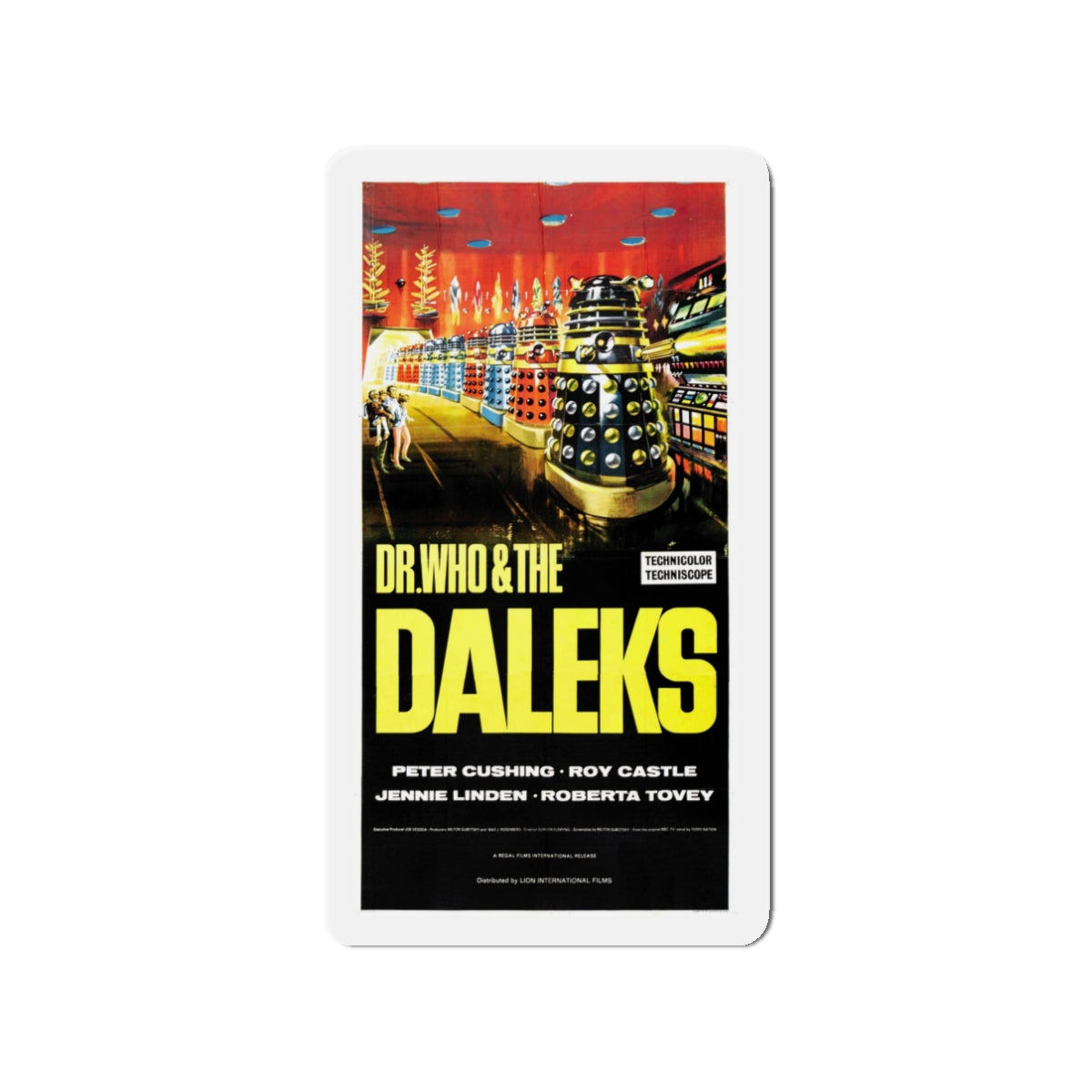 DR. WHO & THE DALEKS 1965 Movie Poster - Die-Cut Magnet-3" x 3"-The Sticker Space