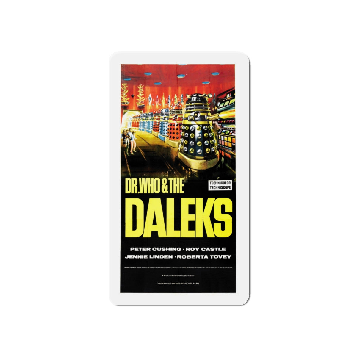 DR. WHO & THE DALEKS 1965 Movie Poster - Die-Cut Magnet-5" x 5"-The Sticker Space