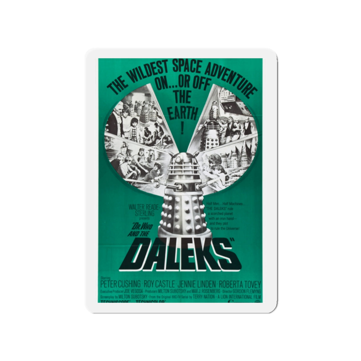 DR. WHO & THE DALEKS (2) 1965 Movie Poster - Die-Cut Magnet-2" x 2"-The Sticker Space