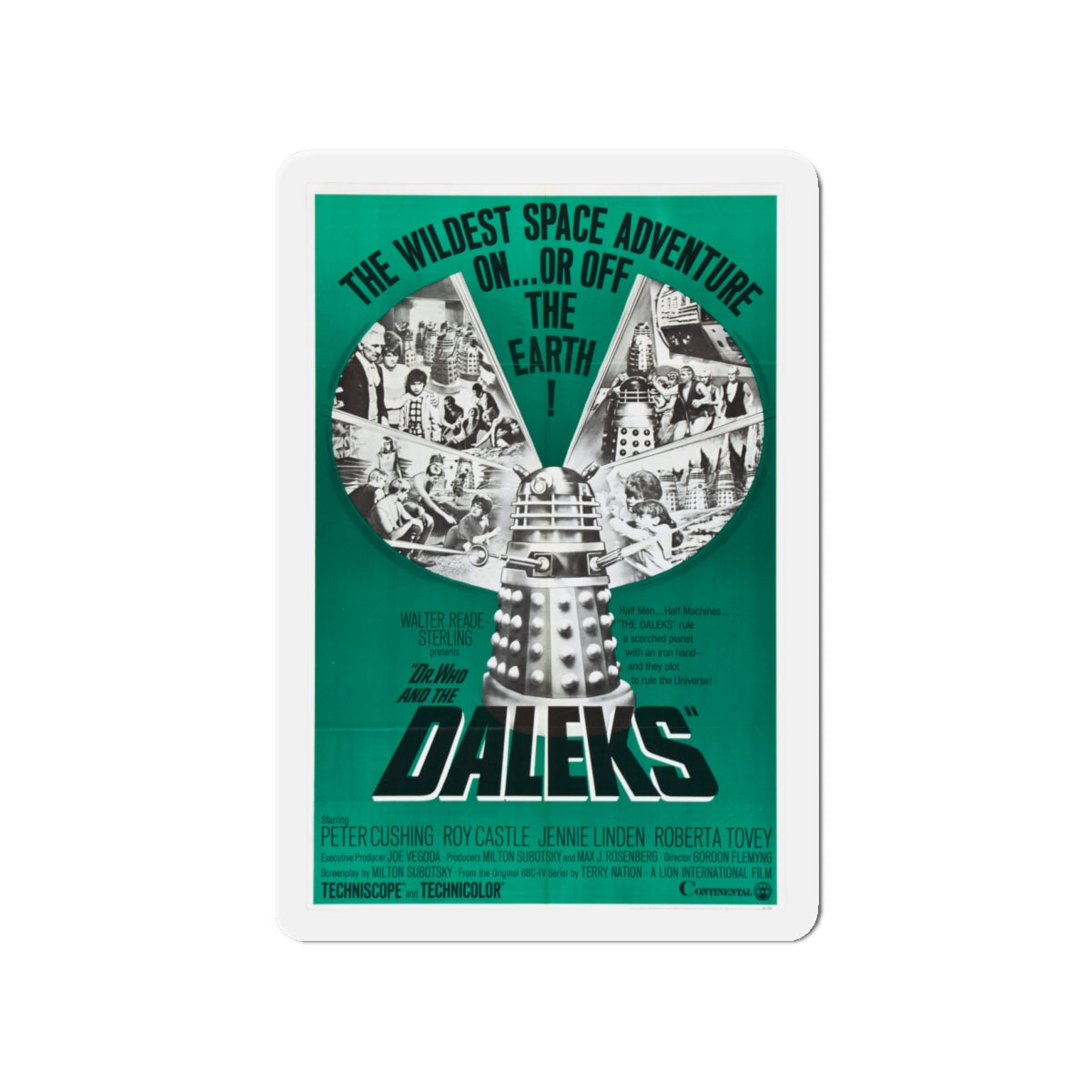 DR. WHO & THE DALEKS (2) 1965 Movie Poster - Die-Cut Magnet-4" x 4"-The Sticker Space