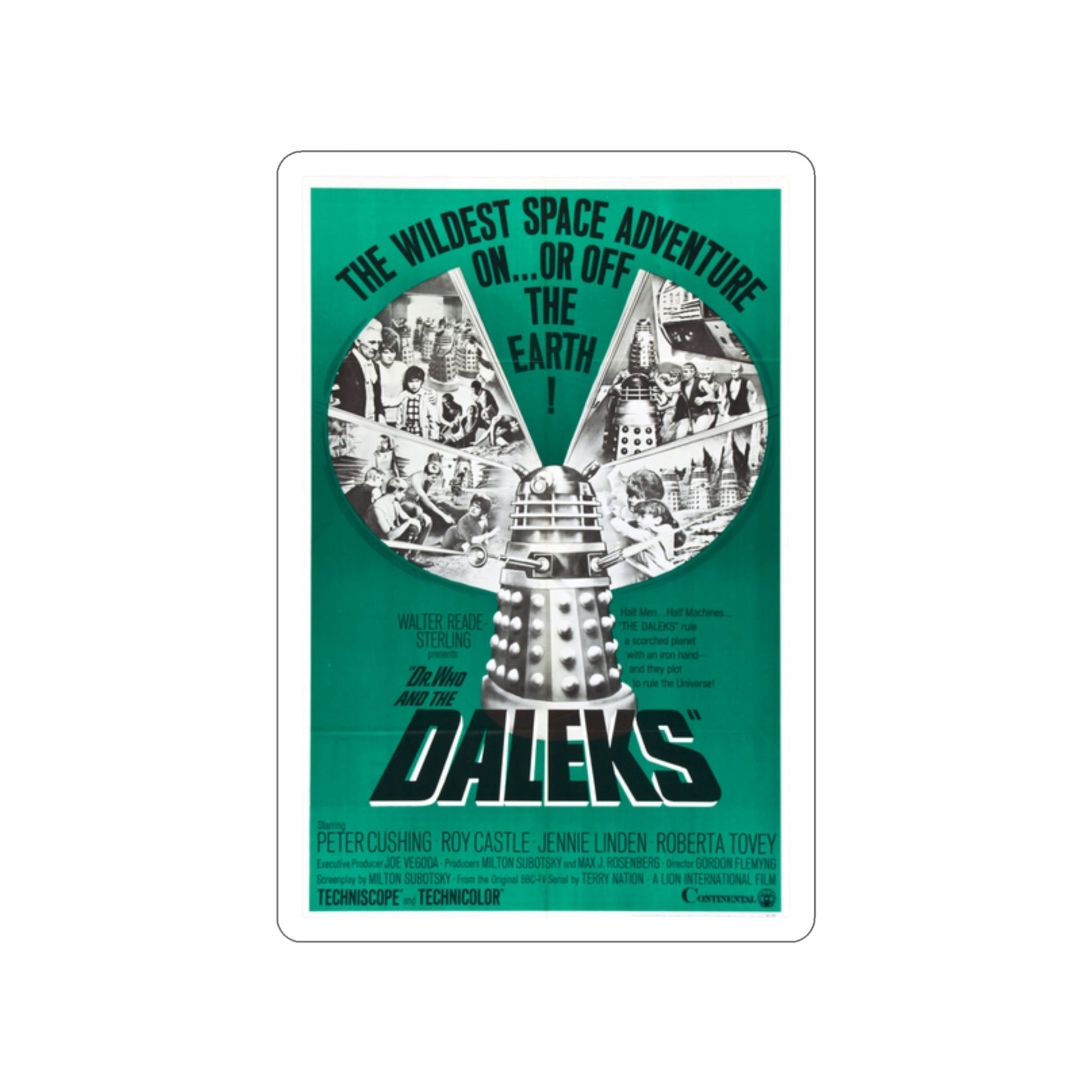 DR. WHO & THE DALEKS (2) 1965 Movie Poster STICKER Vinyl Die-Cut Decal-2 Inch-The Sticker Space