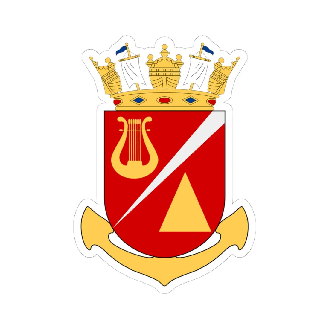 Drabbningsdivisionen vapen (Sweden) (Coat of Arms) STICKER Vinyl Kiss-Cut Decal 4 Inch White - The Sticker Space