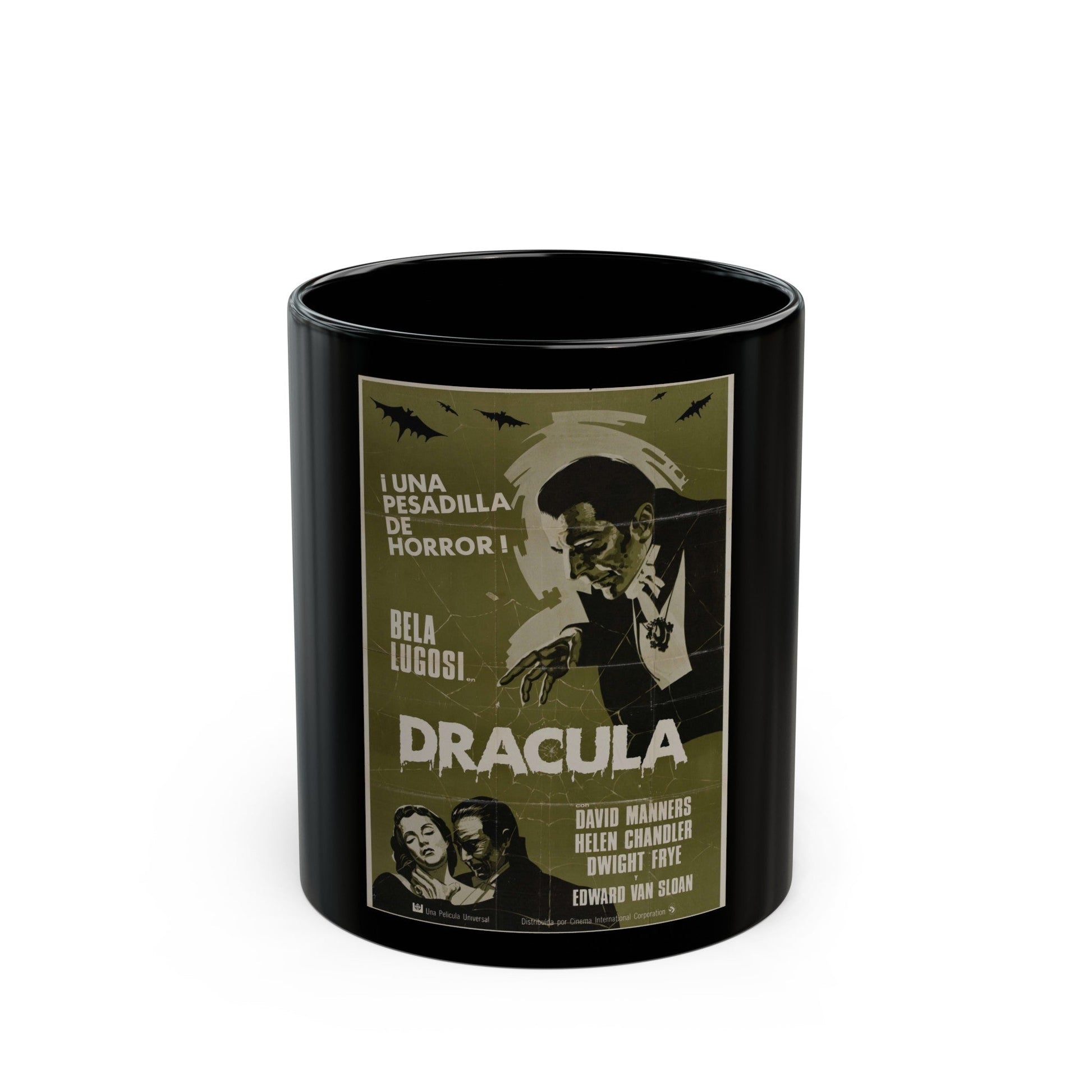 DRACULA 1931 Movie Poster - Black Coffee Mug-11oz-The Sticker Space