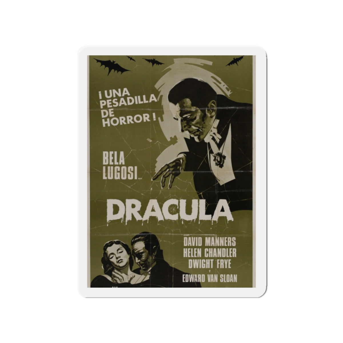 DRACULA 1931 Movie Poster - Die-Cut Magnet-2" x 2"-The Sticker Space