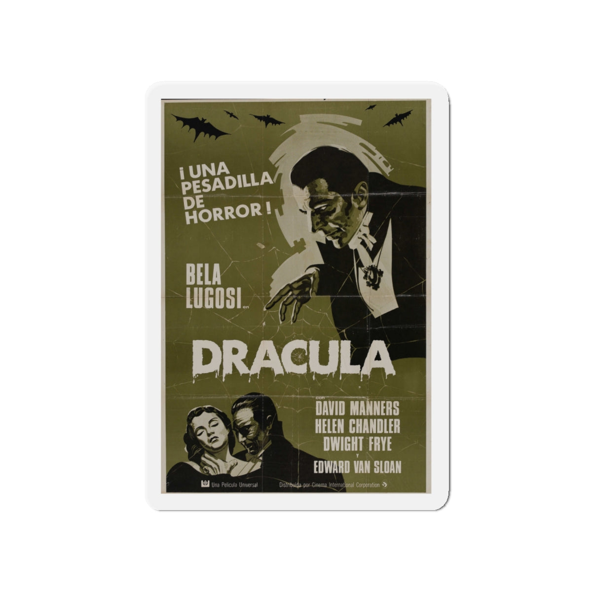 DRACULA 1931 Movie Poster - Die-Cut Magnet-4" x 4"-The Sticker Space