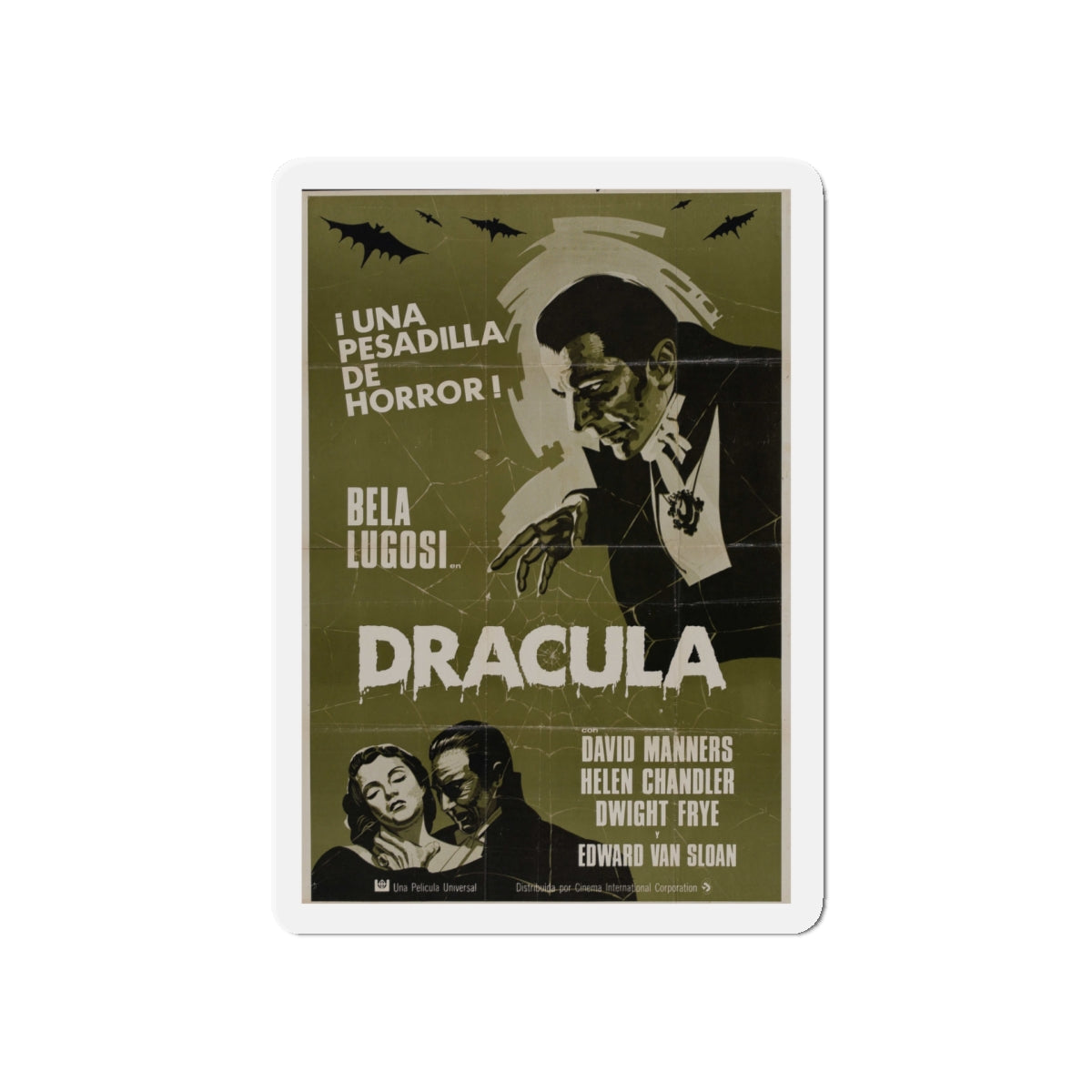 DRACULA 1931 Movie Poster - Die-Cut Magnet-5" x 5"-The Sticker Space